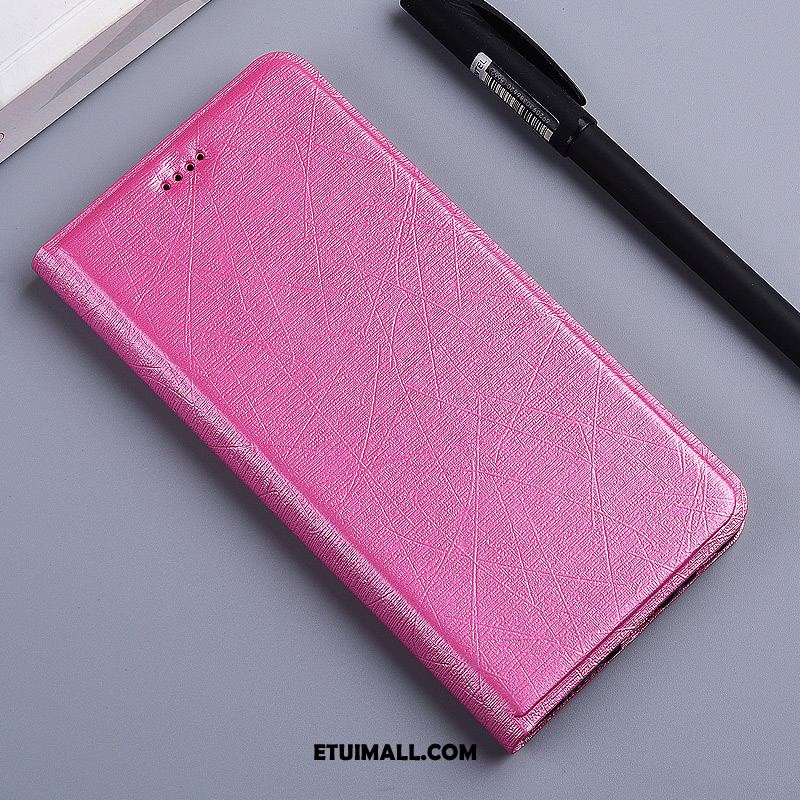 Etui Huawei Y6 2018 Skórzany Futerał Telefon Komórkowy Silikonowe Jedwab Różowe Obudowa Kup