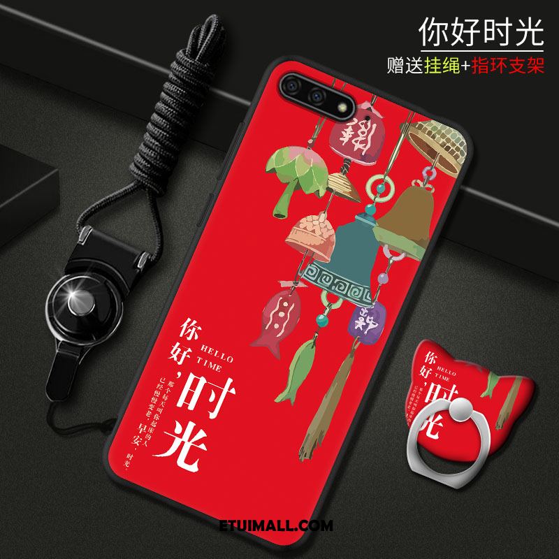 Etui Huawei Y6 2018 Telefon Komórkowy Czerwony Ochraniacz Anti-fall Kreskówka Futerał Kup