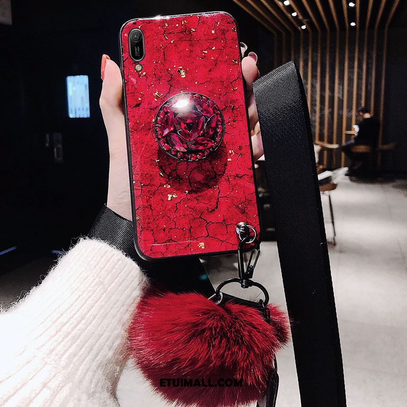 Etui Huawei Y6 2019 Telefon Komórkowy Czerwony Super Wiszące Ozdoby Pu Pokrowce Sklep