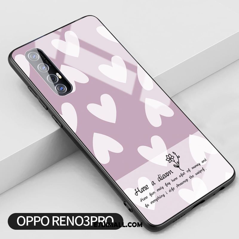 Etui Oppo Reno 3 Pro Miłość Silikonowe Anti-fall Świeży Różowe Futerał Tanie