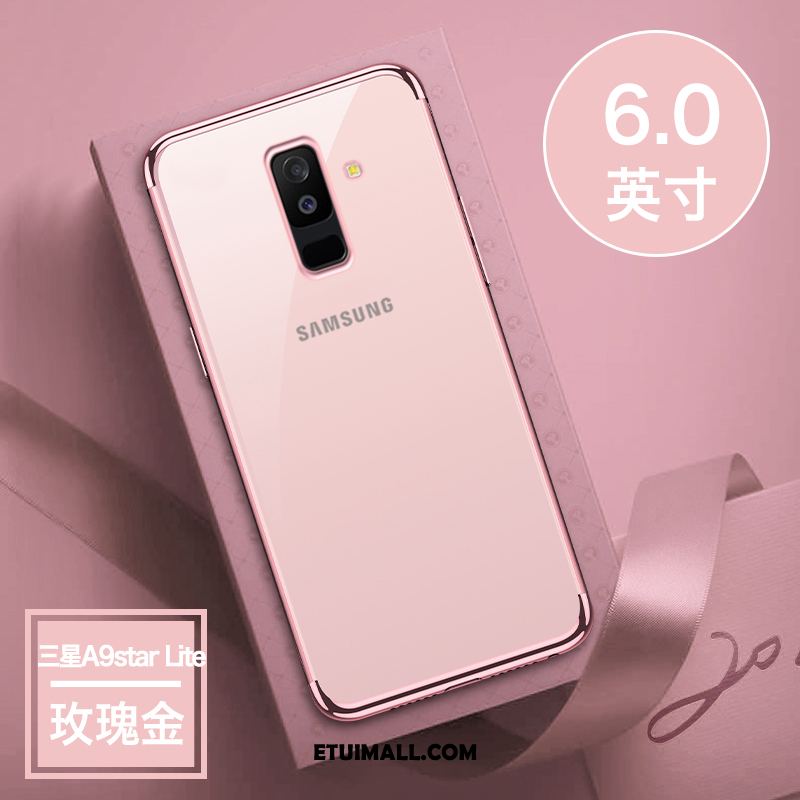Etui Samsung Galaxy A6+ Telefon Komórkowy Anti-fall Przezroczysty Różowe Gwiazda Pokrowce Sklep
