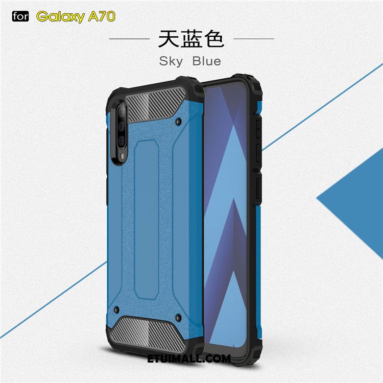 Etui Samsung Galaxy A70 Ochraniacz Miękki Trudno Niebieski Anti-fall Pokrowce Kup