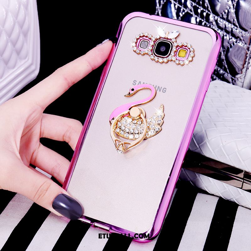 Etui Samsung Galaxy A8 Miękki Telefon Komórkowy Fioletowy Silikonowe Ring Pokrowce Tanie