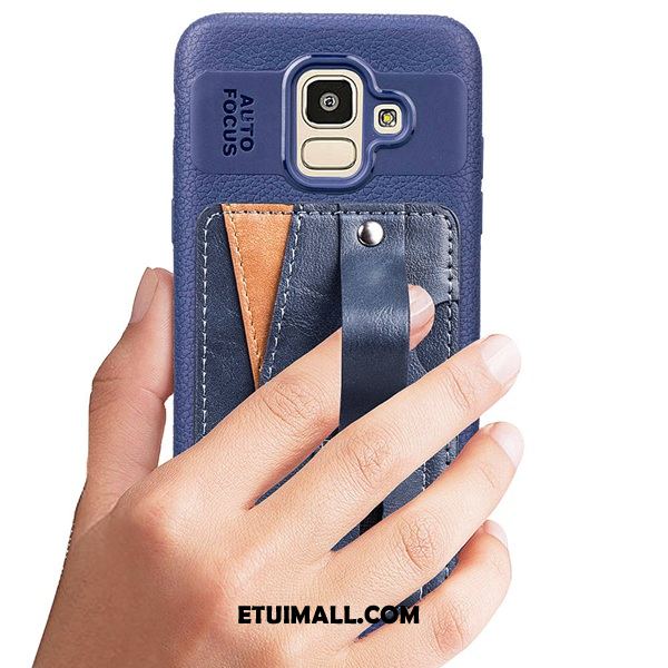 Etui Samsung Galaxy J6 Skóra Niebieski Anti-fall Miękki Ochraniacz Obudowa Oferta
