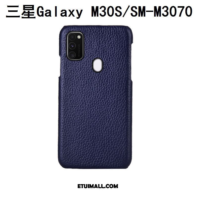 Etui Samsung Galaxy M30s Litchi Moda Niebieski Telefon Komórkowy Dostosowane Obudowa Online