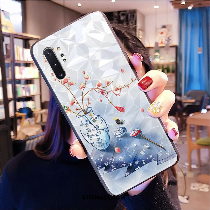 Etui Samsung Galaxy Note 10+ Telefon Komórkowy Kształt Diamentu Anti-fall Chiński Styl Niebieski Futerał Online
