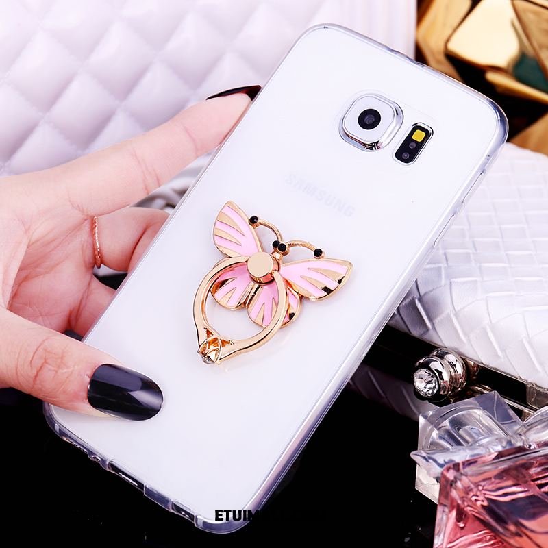 Etui Samsung Galaxy S7 Różowe Miękki Ring Telefon Komórkowy Motyl Futerał Tanie