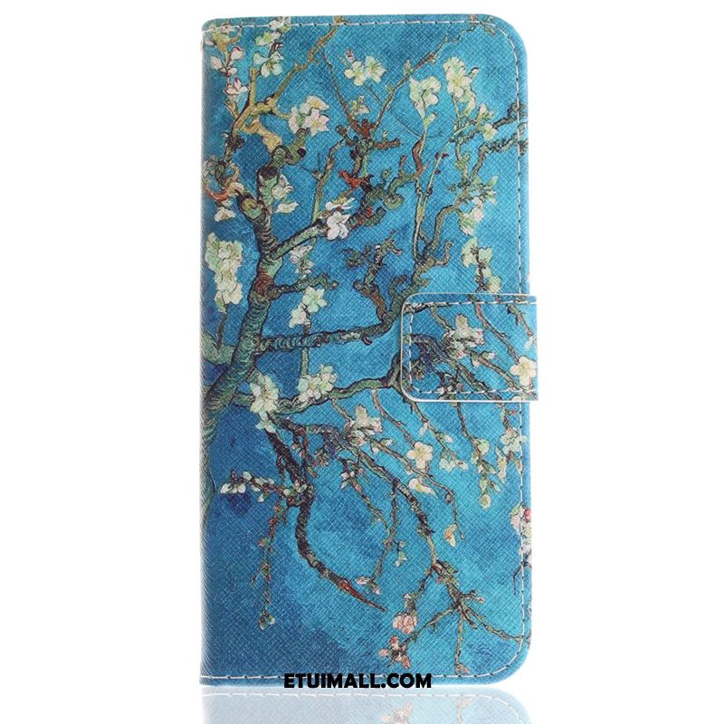Etui Samsung Galaxy S9+ Anti-fall Niebieski Kolor Kwiaty Skórzany Futerał Obudowa Kupię