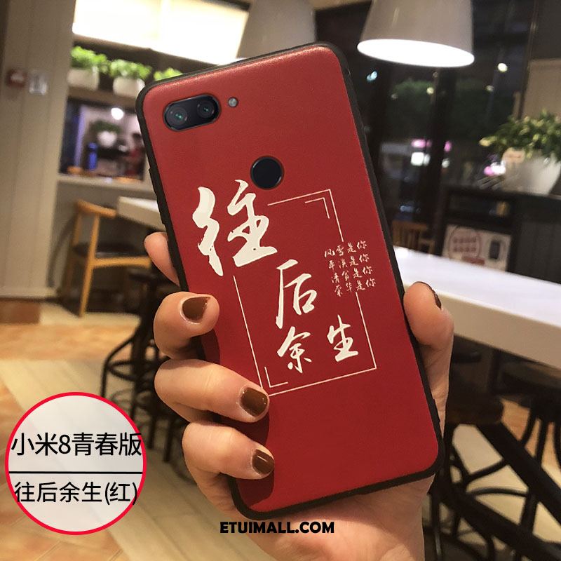 Etui Xiaomi Mi 8 Lite Piękny Telefon Komórkowy Czerwony Netto Kreskówka Anti-fall Futerał Tanie
