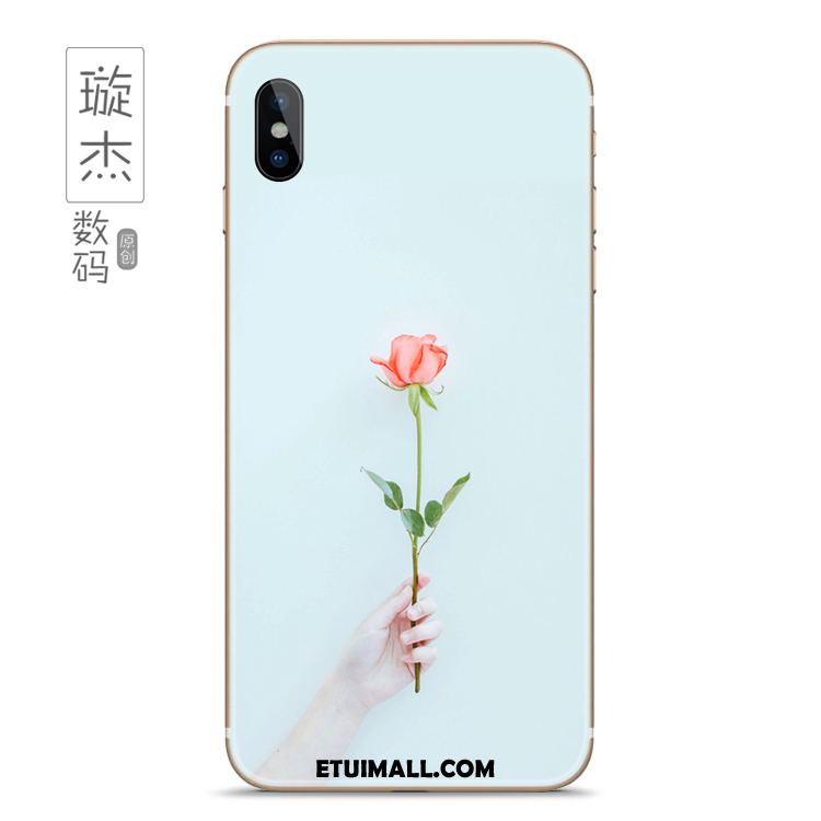 Etui Xiaomi Mi 8 Pro Kwiaty Niebieski Silikonowe Proste Mały Futerał Tanie