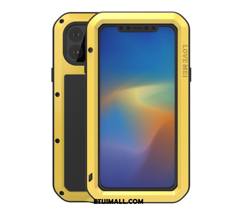 Etui iPhone 11 Pro Max Metal Żółty All Inclusive Trzy Mechanizmy Obronne Silikonowe Futerał Sprzedam