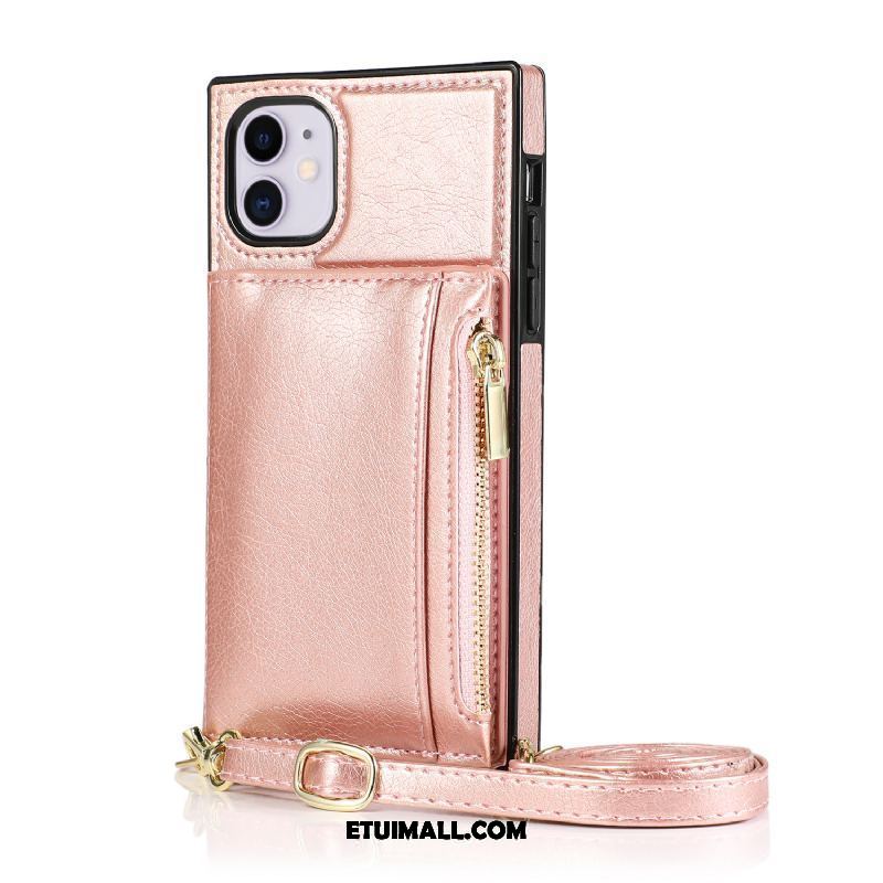 Etui iPhone 12 Różowe Portfel Telefon Komórkowy Skórzany Futerał Karta Futerał Kup