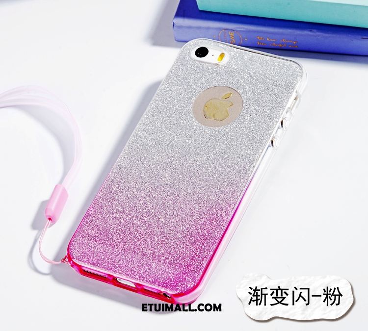 Etui iPhone 5 / 5s Gradient Purpurowy Miękki Wiszące Ozdoby Silikonowe Pokrowce Tanie
