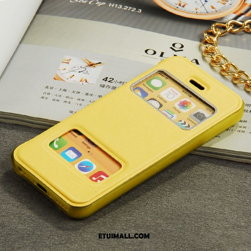 Etui iPhone 5c Cienkie Przezroczysty Telefon Komórkowy Żółty Skórzany Futerał Futerał Sprzedam