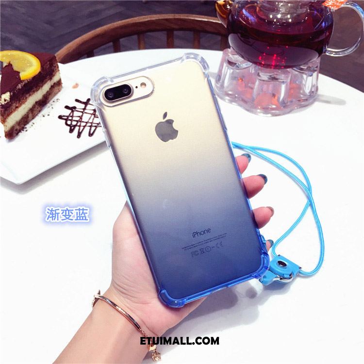 Etui iPhone 7 Plus Niebieski Kolor Gradientu Przezroczysty Silikonowe Miękki Futerał Dyskont