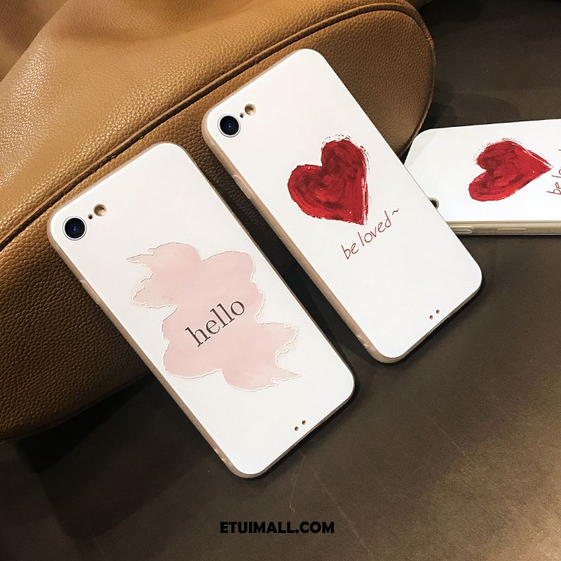 Etui iPhone 8 Nubuku Anti-fall Relief Biały Miłość Futerał Sklep