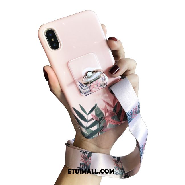 Etui iPhone X Anti-fall Różowe Modna Marka Wspornik Nowy Pokrowce Tanie