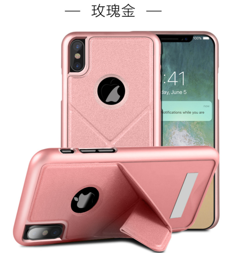 Etui iPhone X Różowe Złoto Wspornik Odporny Na Zarysowania Składać Magnetyzm Pokrowce Kup