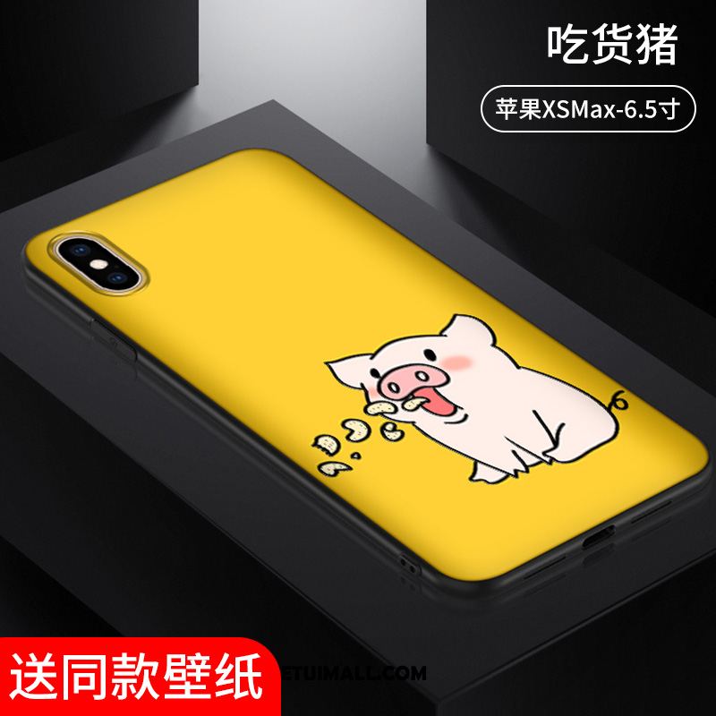 Etui iPhone Xs Max Ochraniacz Zakochani Żółty Silikonowe Anti-fall Futerał Na Sprzedaż
