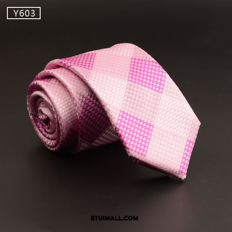 Krawat Różowy Casual Wąskie Tanie, Krawat Męskie Moda Mały
