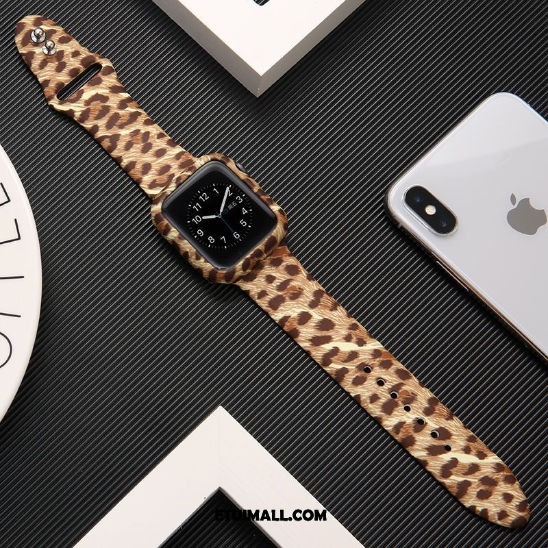 Etui Apple Watch Series 2 Lampart Silikonowe Khaki Modna Marka Drukowana Pokrowce Tanie