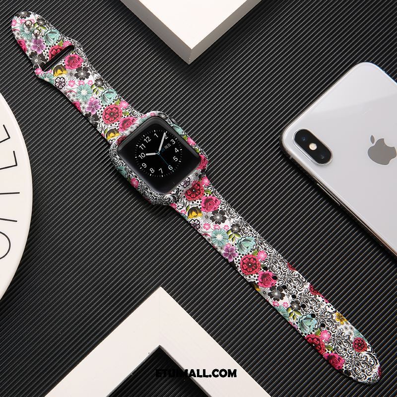 Etui Apple Watch Series 2 Lampart Silikonowe Khaki Modna Marka Drukowana Pokrowce Tanie