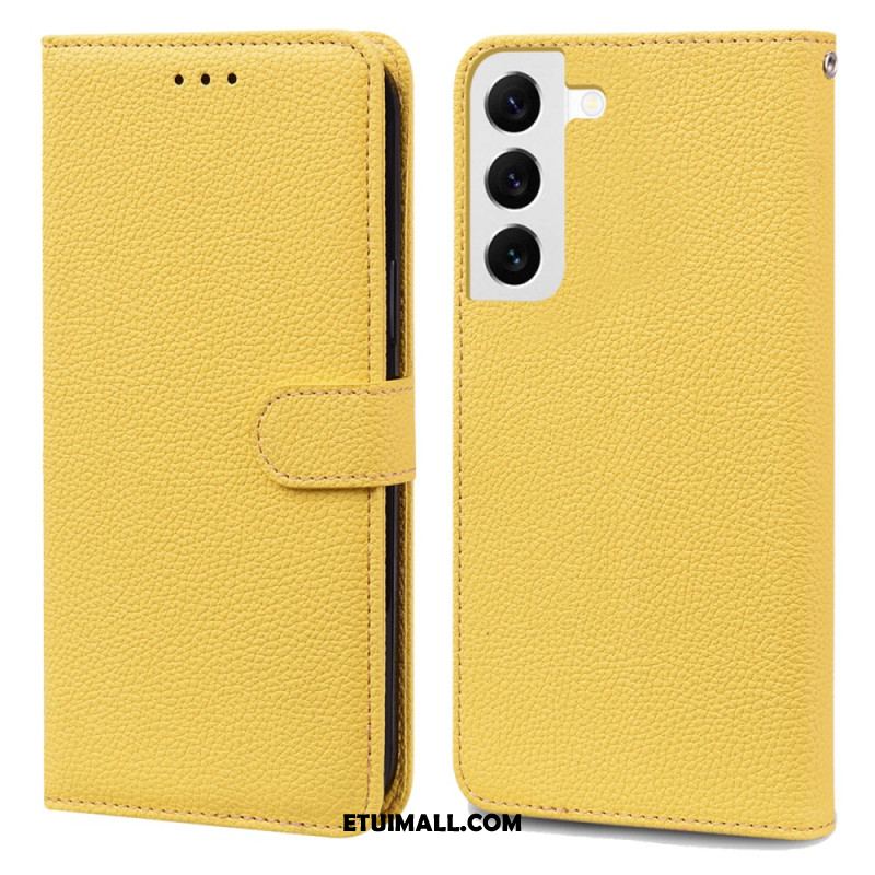 Etui Folio Do Samsung Galaxy S24 5g Sztuczna Skóra Litchi Z Paskiem