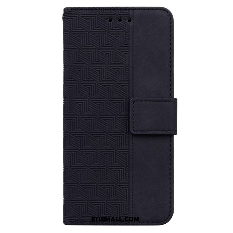 Etui Folio Do Xiaomi Redmi Note 13 Pro 5g Tkany Wzór Na Ramiączkach