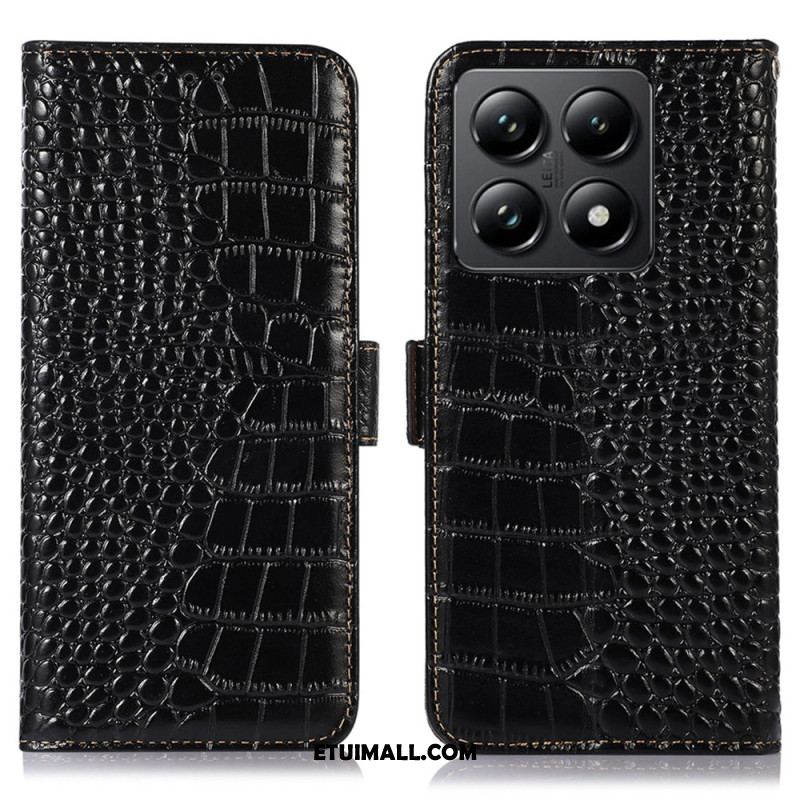 Etui Folio Xiaomi 14t Pro Skóra O Fakturze Krokodyla Etui Ochronne