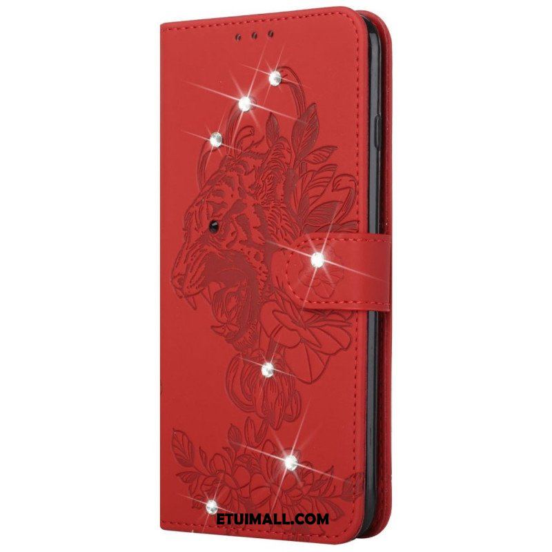 Etui Folio do Google Pixel 6 Barokowy Tygrys I Strass