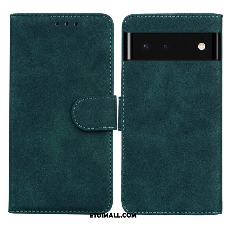 Etui Folio do Google Pixel 6 Monochromatyczny Efekt Skóry