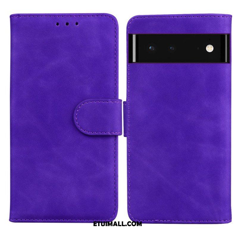 Etui Folio do Google Pixel 6 Monochromatyczny Efekt Skóry