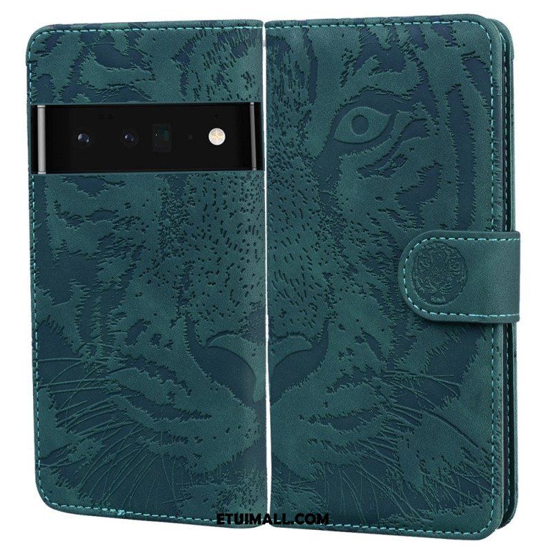 Etui Folio do Google Pixel 6 Nadruk Twarzy Tygrysa