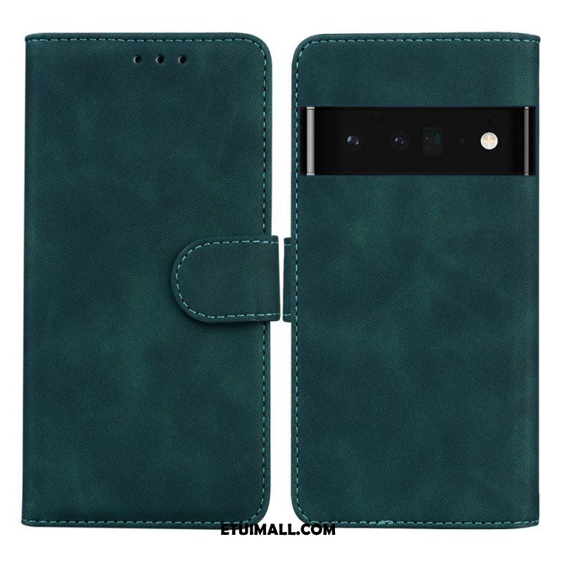 Etui Folio do Google Pixel 6 Pro Monochromatyczny Efekt Skóry