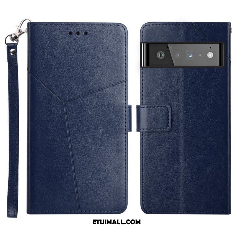 Etui Folio do Google Pixel 6 Pro Stylowa Skórzana Konstrukcja Geo Y