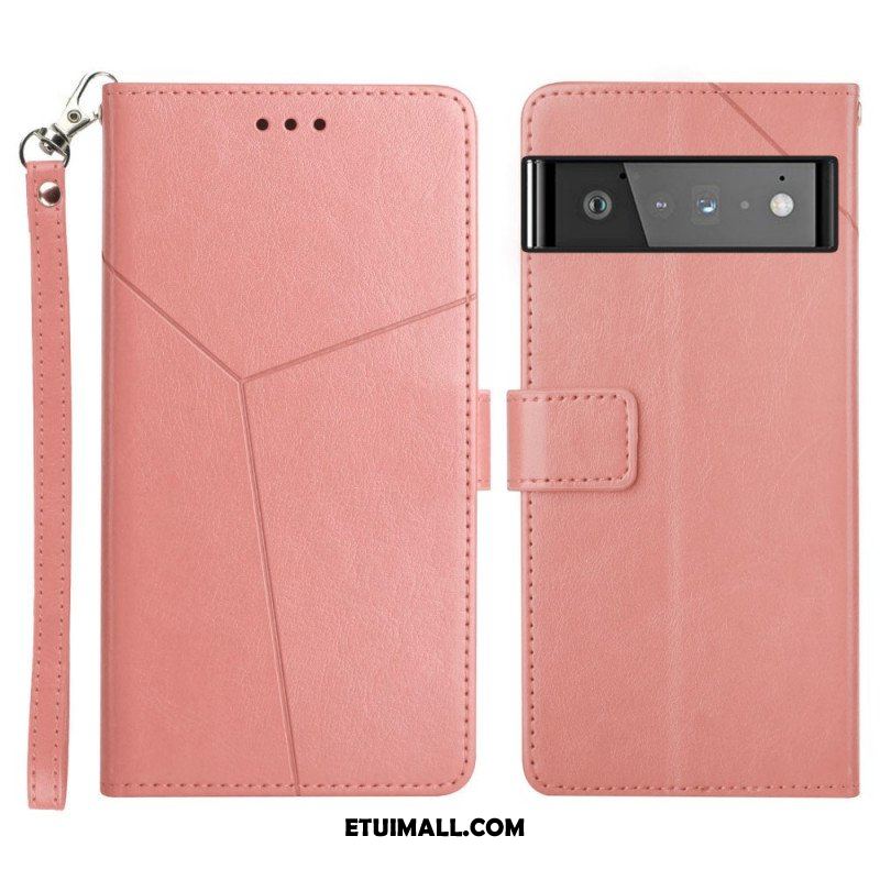 Etui Folio do Google Pixel 6 Pro Stylowa Skórzana Konstrukcja Geo Y