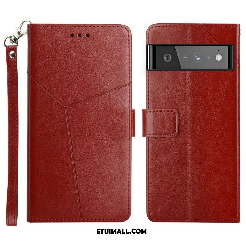 Etui Folio do Google Pixel 6 Pro Stylowa Skórzana Konstrukcja Geo Y