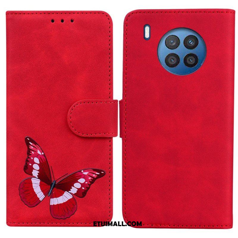 Etui Folio do Honor 50 Lite Motyl Dotykający Skóry