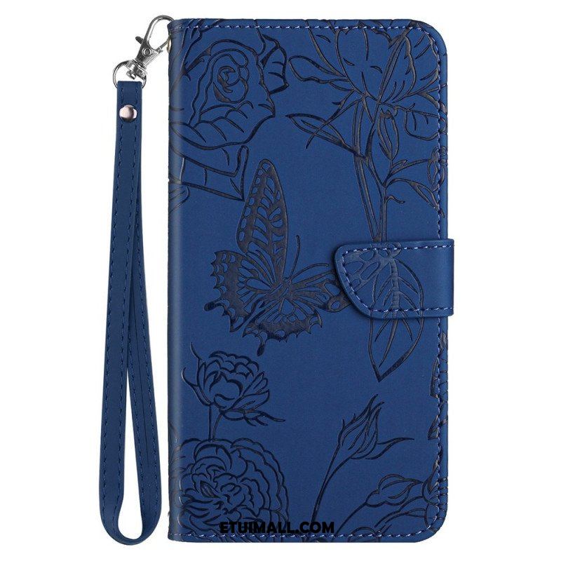 Etui Folio do Honor Magic 4 Lite 5G Motyle I Smycz