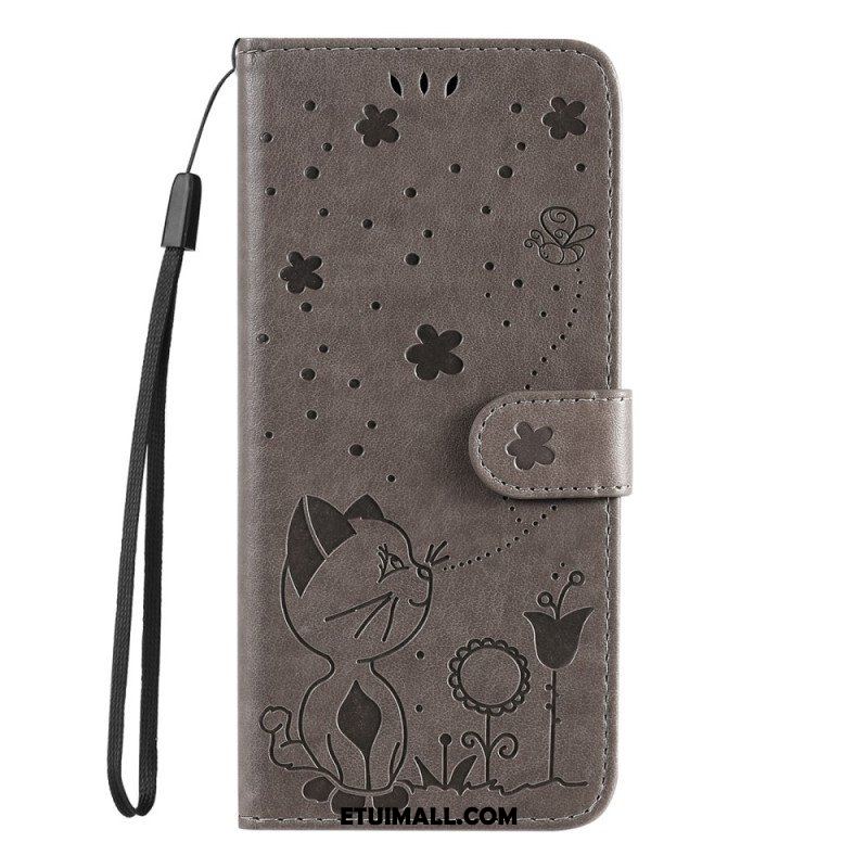 Etui Folio do Honor Magic 5 Lite z Łańcuch Kot I Pszczoła Z Smyczą