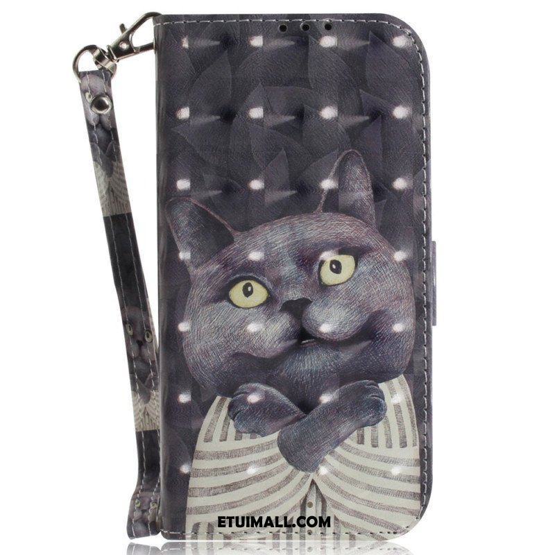 Etui Folio do Honor Magic 5 Lite z Łańcuch Oryginalne Stringi Cat