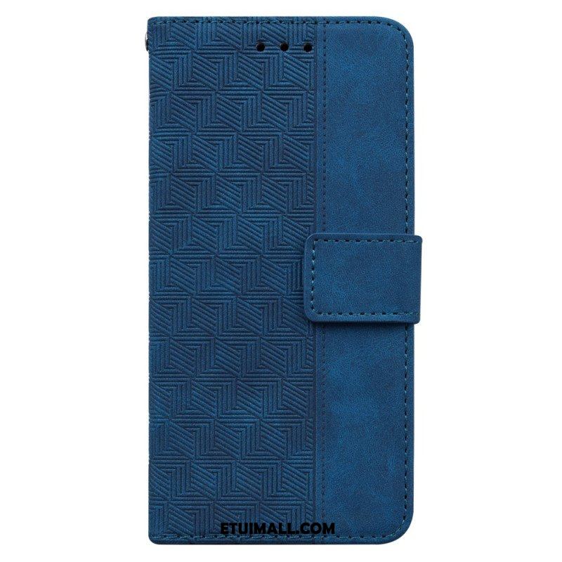 Etui Folio do Honor Magic 5 Lite z Łańcuch Pasiasty Wzór