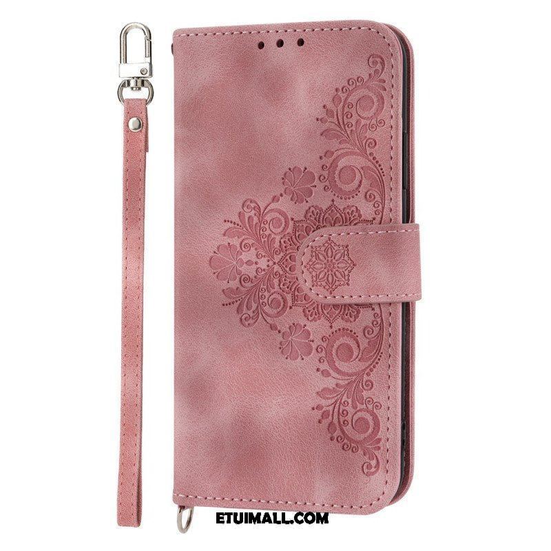 Etui Folio do Huawei P60 Pro Koronka I Pasek Na Ramię