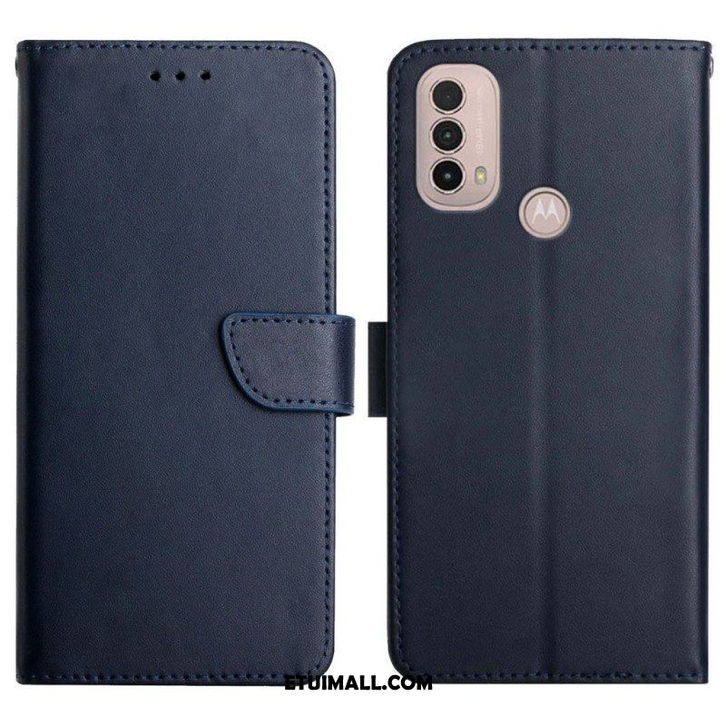 Etui Folio do Moto E40 / E30 / E20 Prawdziwa Skóra Nappa