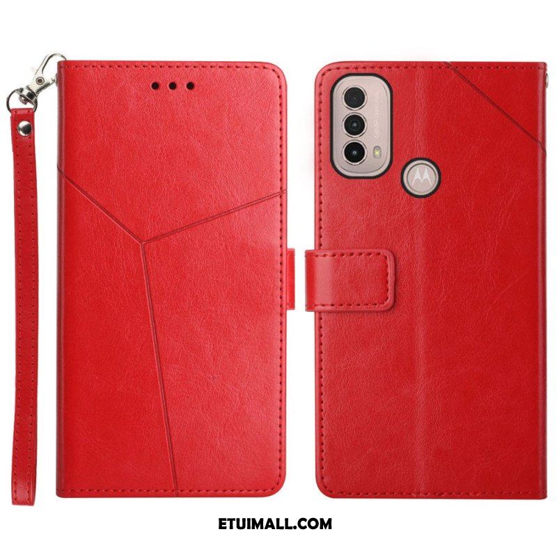 Etui Folio do Moto E40 / E30 / E20 Stylowa Skórzana Konstrukcja Geo Y