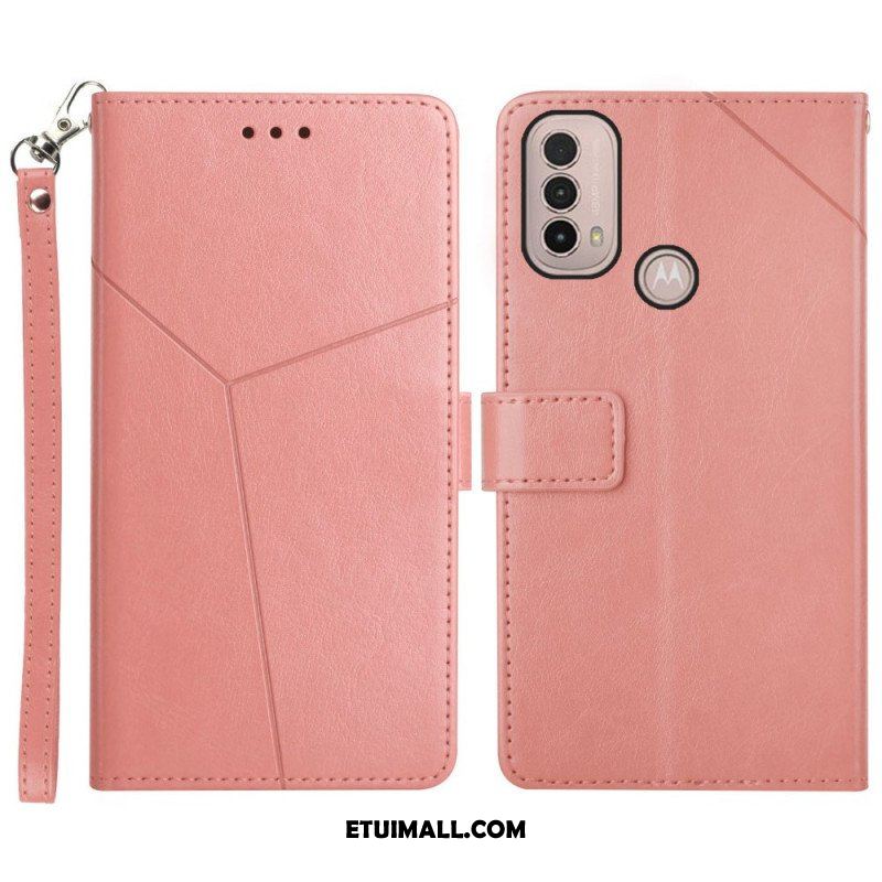 Etui Folio do Moto E40 / E30 / E20 Stylowa Skórzana Konstrukcja Geo Y