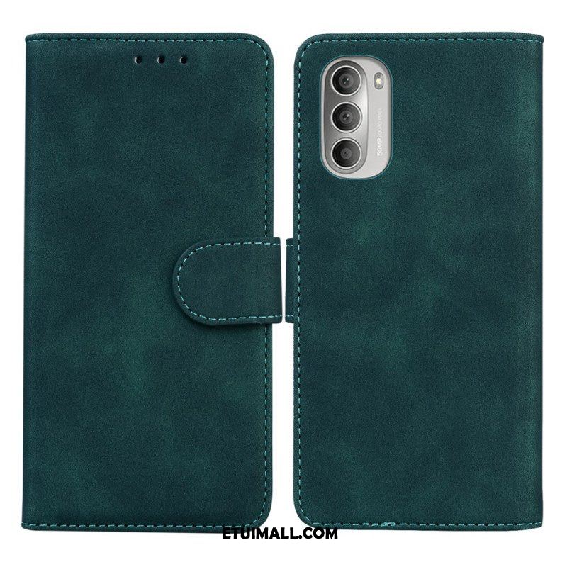 Etui Folio do Moto G51 5G Monochromatyczny Efekt Skóry