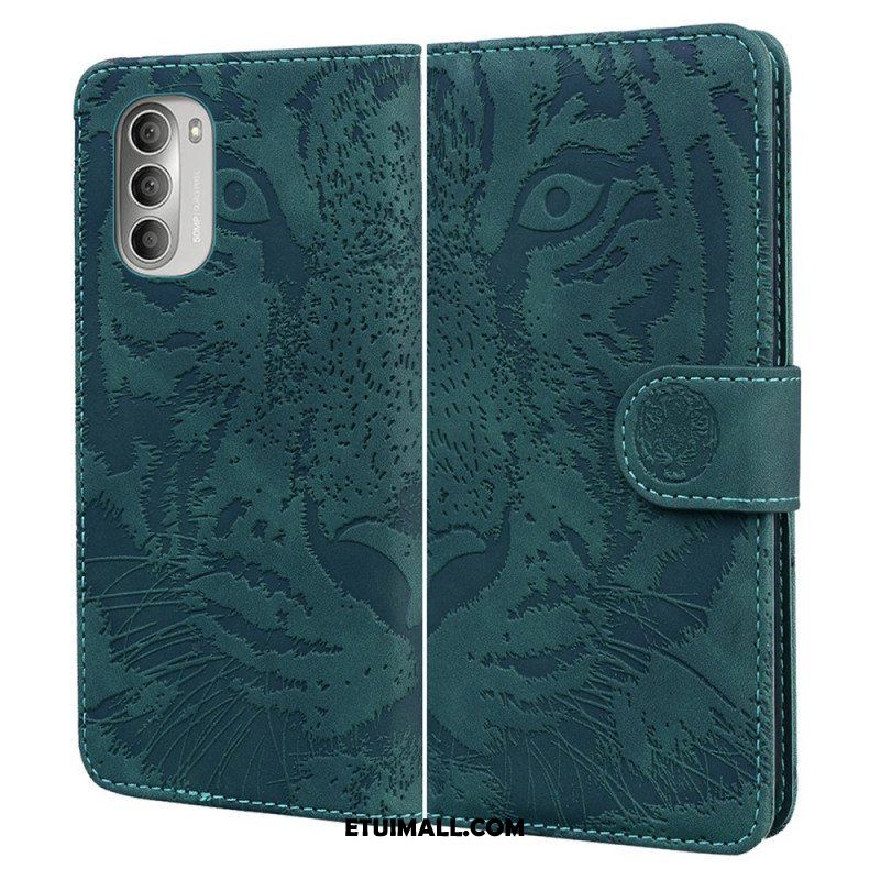 Etui Folio do Moto G51 5G Nadruk Twarzy Tygrysa