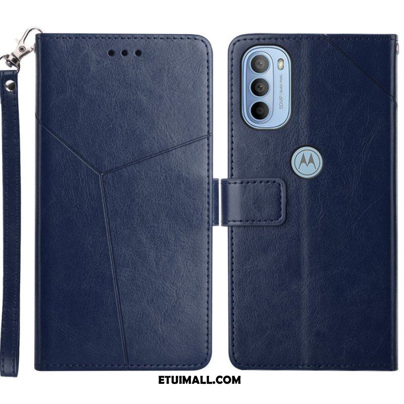 Etui Folio do Moto G51 5G Stylowa Skórzana Konstrukcja Geo Y