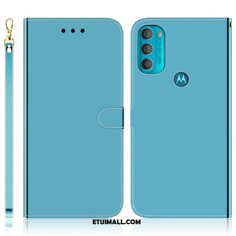 Etui Folio do Moto G71 5G Osłona Lusterka Ze Sztucznej Skóry